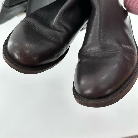 Banana Republic womens boots size 7 chocolate brown leather riding knee high - Picture 12 of 16